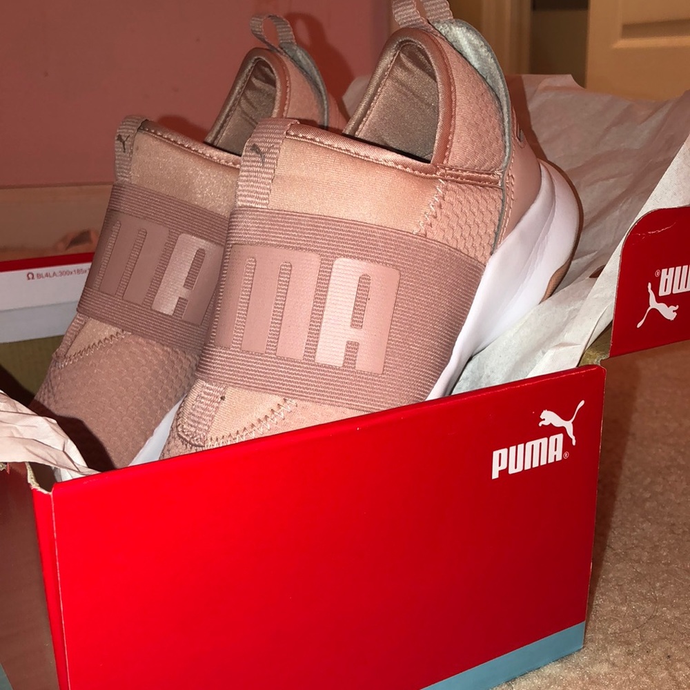 new puma shoes pink beige peach en pointe sneaker
